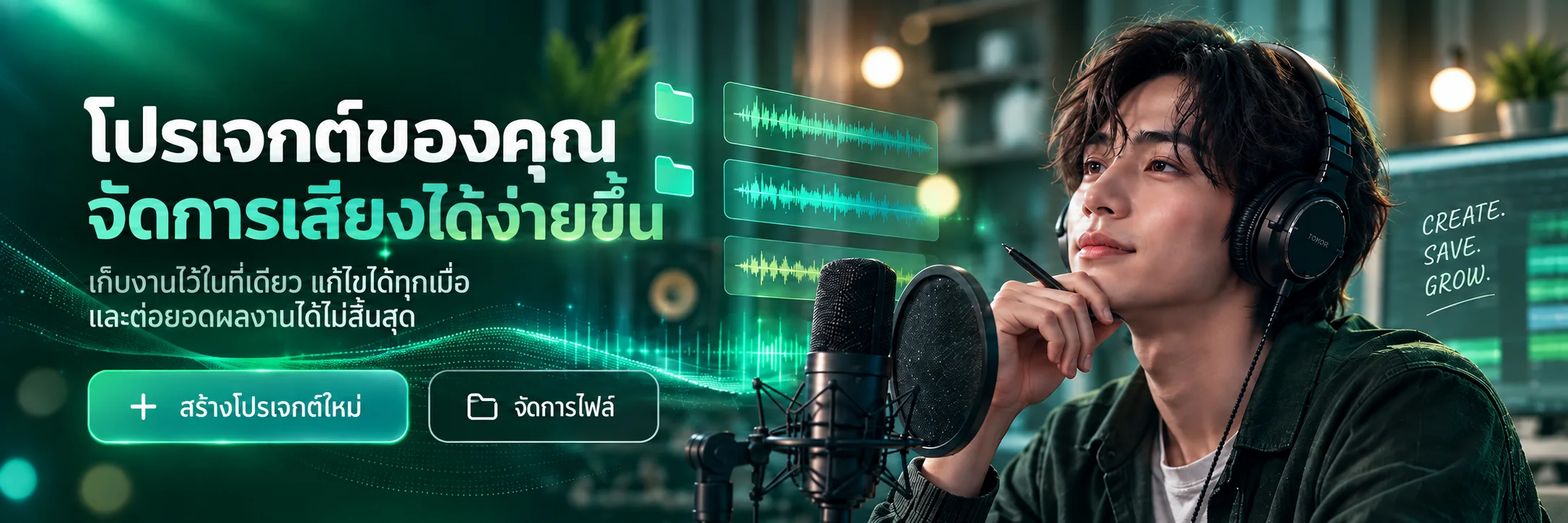 จัดการงานเสียงและไฟล์ของคุณจากที่เดียว